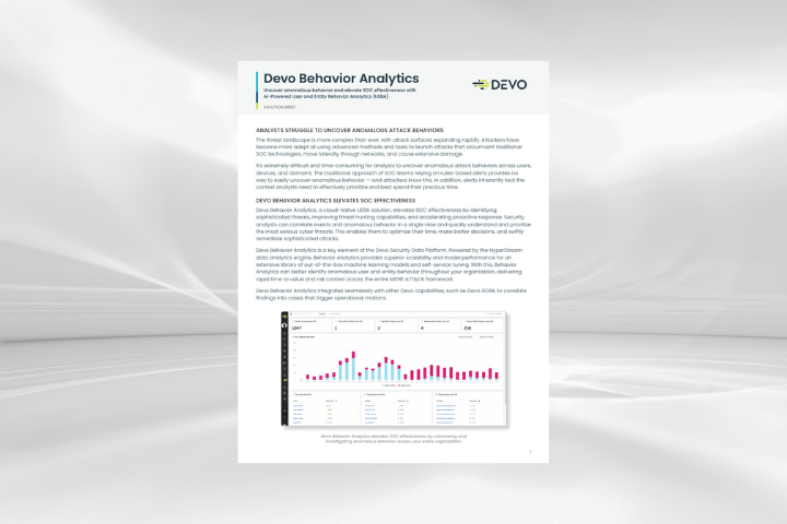 Behavior Analytics Solution Brief